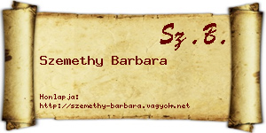 Szemethy Barbara névjegykártya