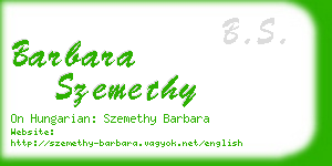 barbara szemethy business card